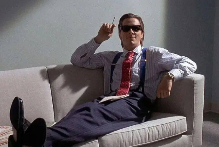 Christian Bale as Patrick Bateman.