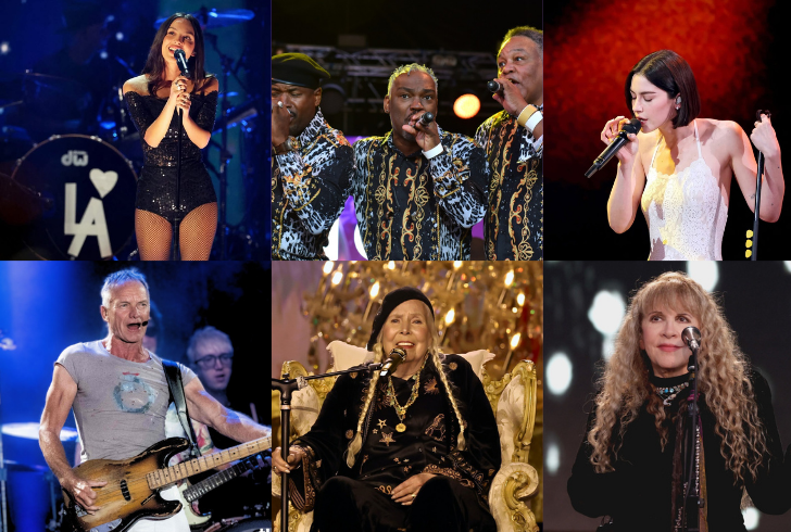 Iconic artists perform on grand stage.